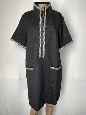 Pomander Place Womens Mini Dress Black Size S Tweed Embellished Gems Ophelia